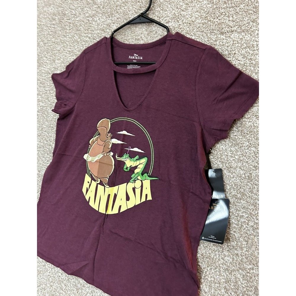 Torrid Disney Fantasia Dancing Logo Choker T Shirt Size M/L (00)